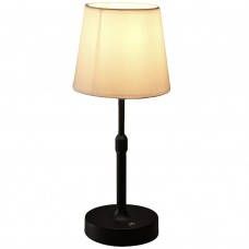 Επαναφορτιζόμενο Πορτατίφ LED 3W Θερμό Φως Dimmable Μεταλλικό Μαύρο με Υφασμάτινο Καπέλο 955TL2525N6BL